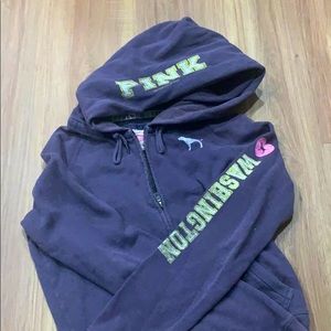 U of Washington huskies VS PINK zipup hoodie